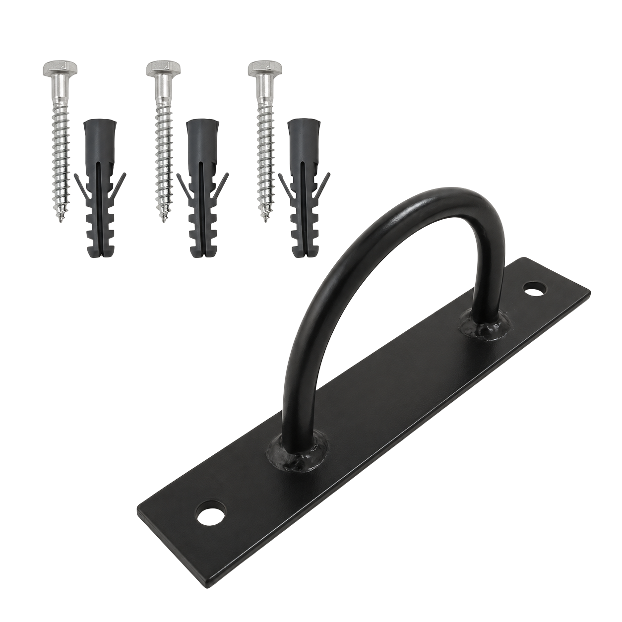 Âncora de parede em aço preto com kit de fixação para TRX
